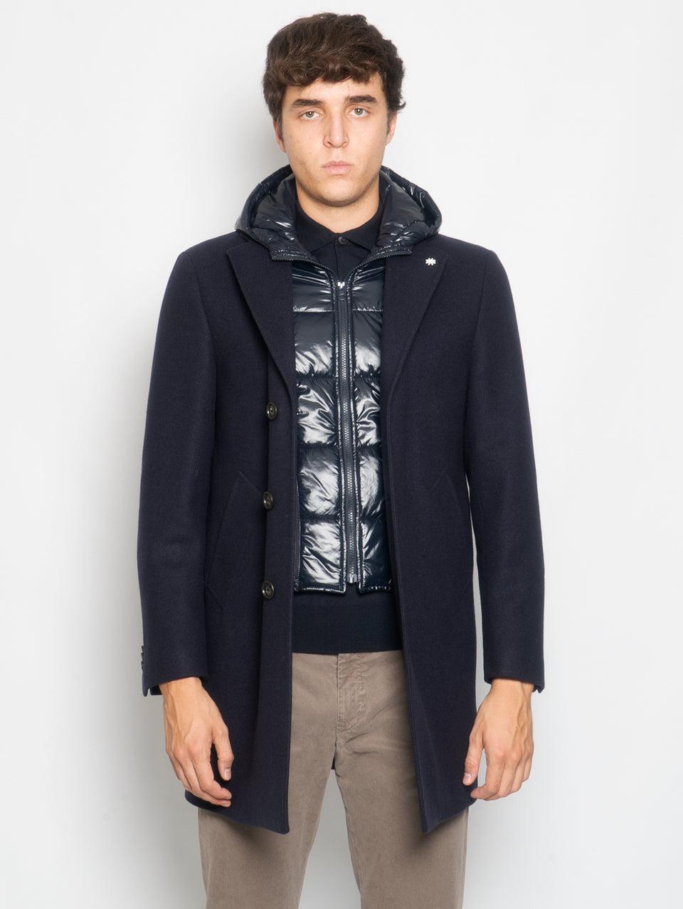 MANUEL RITZ Cappotto con Pettorina e Cappuccio Staccabile Blu Fino al 60% di sconto