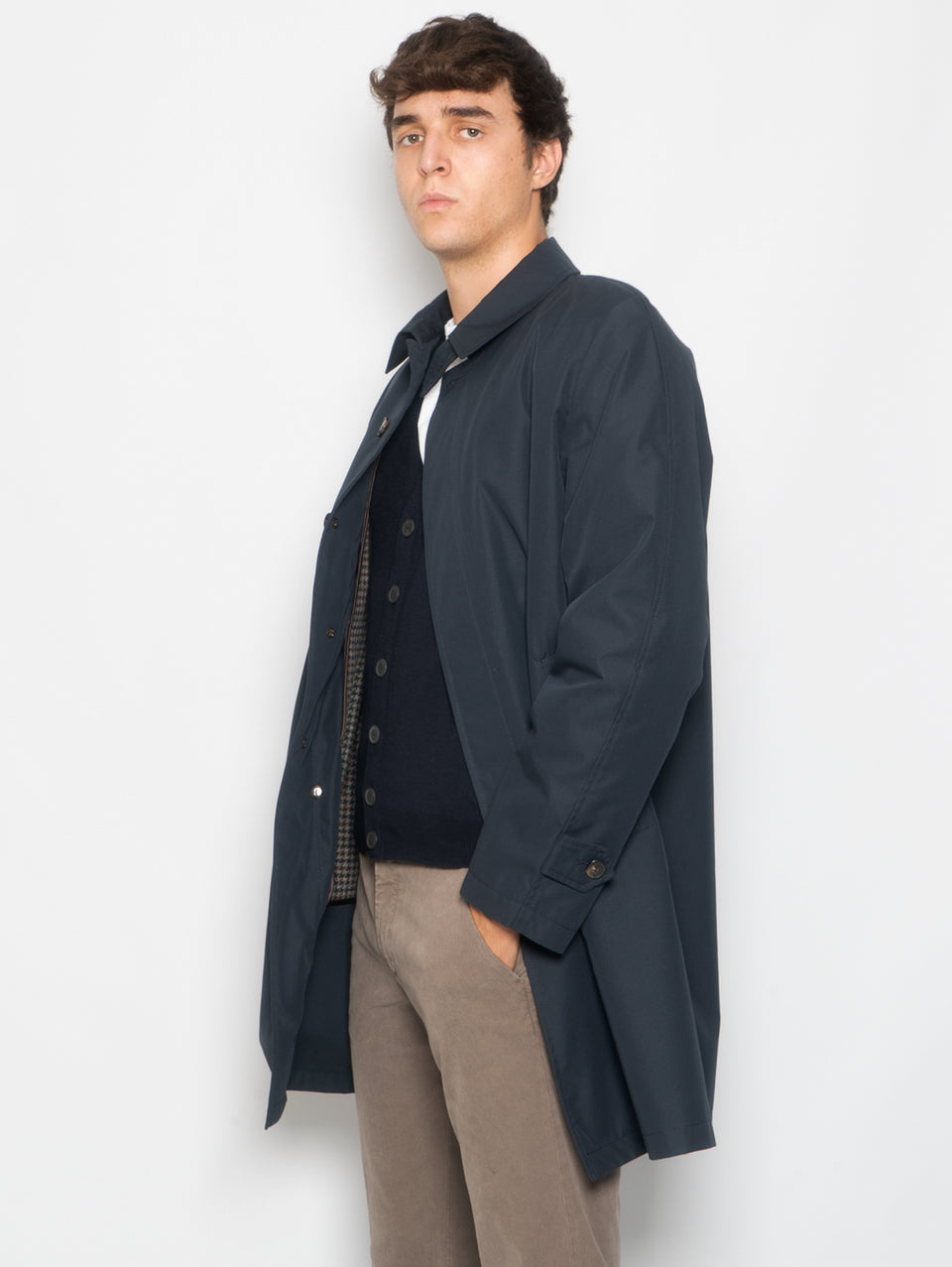 L'IMPERMEABILE Cappotto Car Coat con Interno in Lana Martin Blu Fino al 65% di sconto