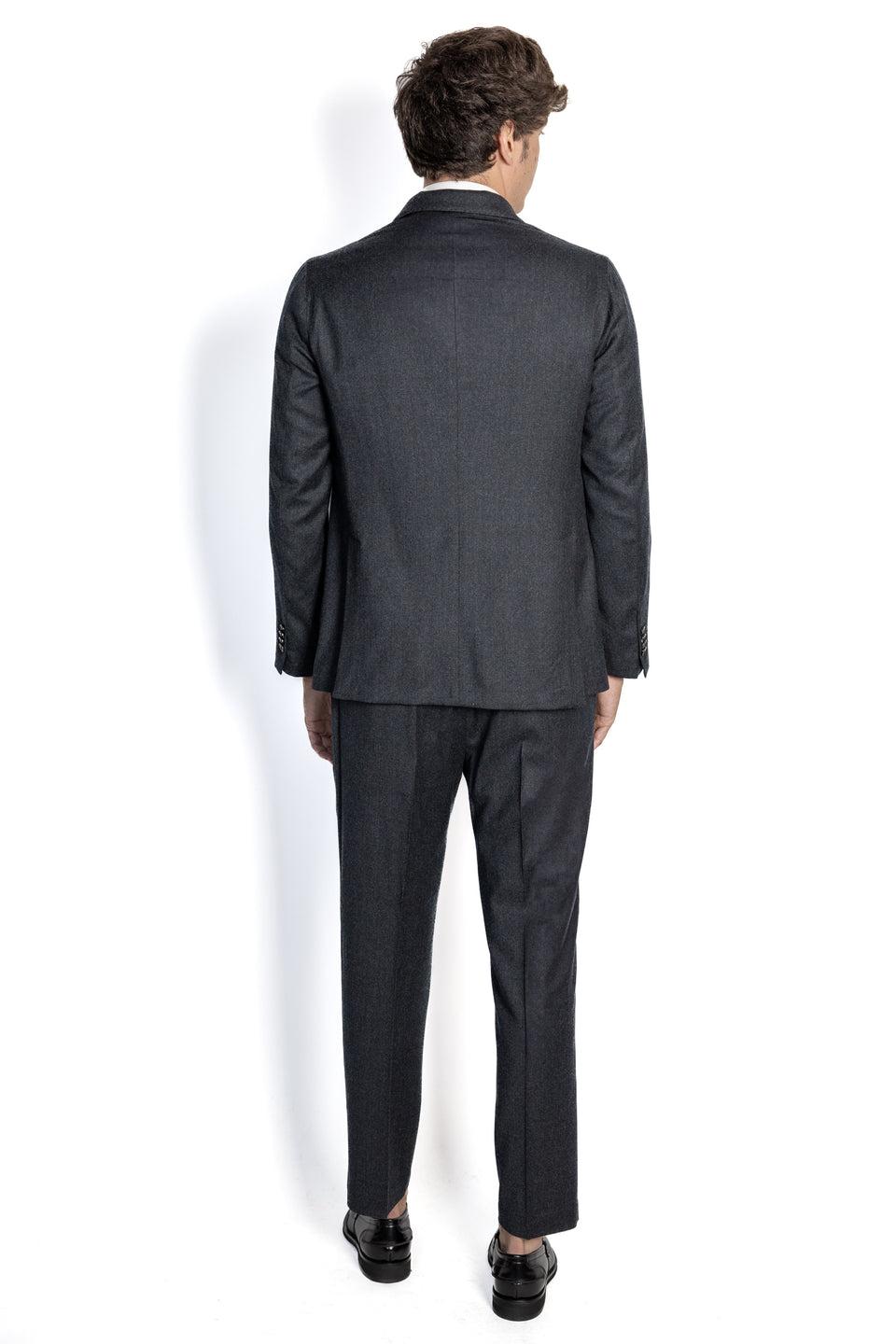 BRIGLIA 1949 Completo Informale in Flanella di Lana Grigio Antracite Discount Store per i nuovi prodotti