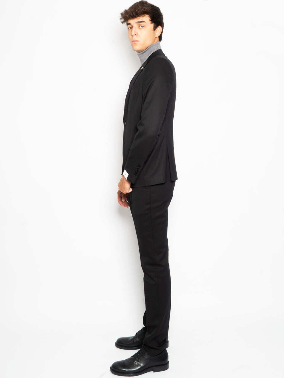 MANUEL RITZ Completo in Fresco di Lana Drop Nove Nero Black Friday Prezzi