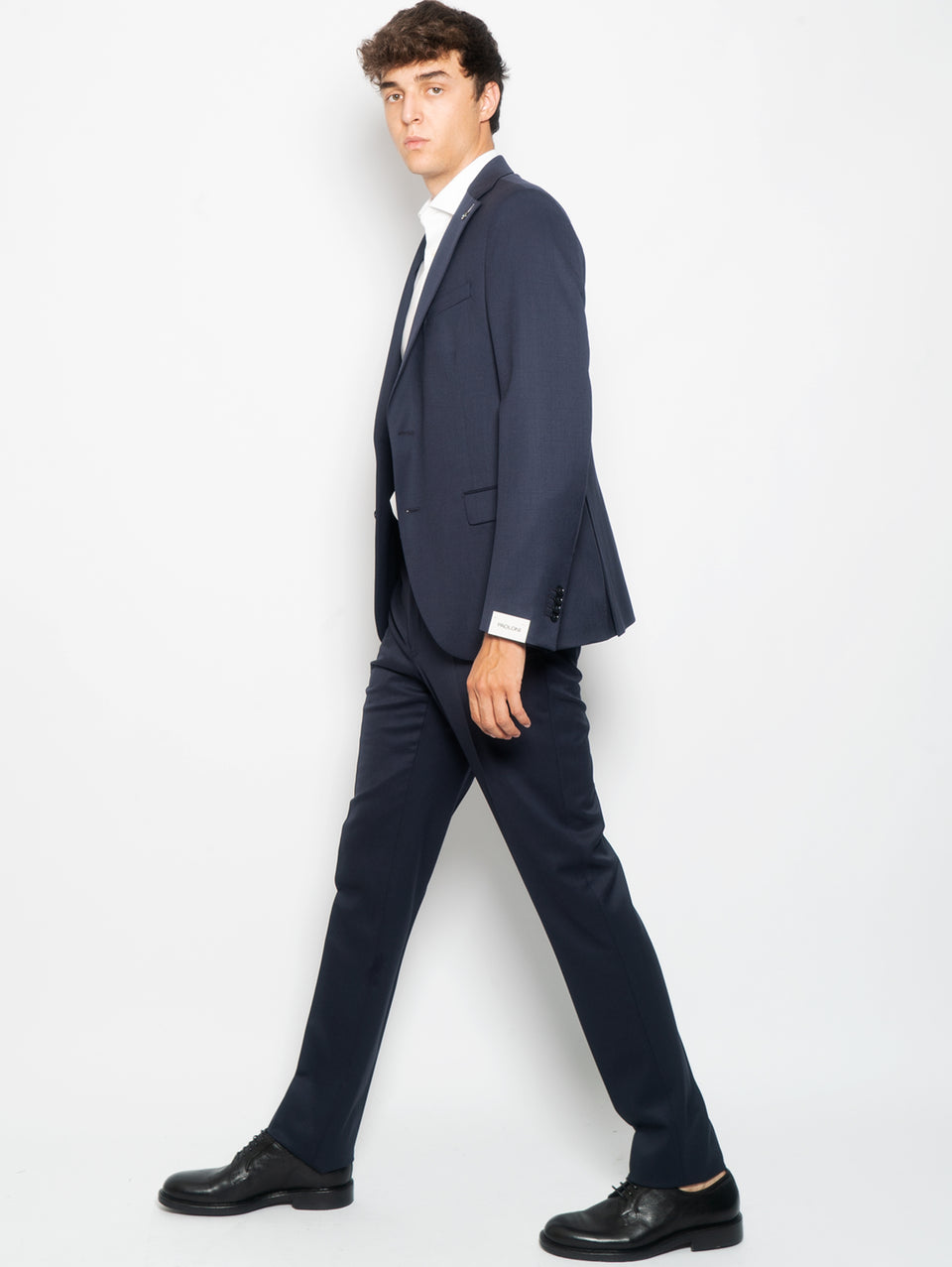 PAOLONI Completo in Lana Stretch Slim Blu Duty-free