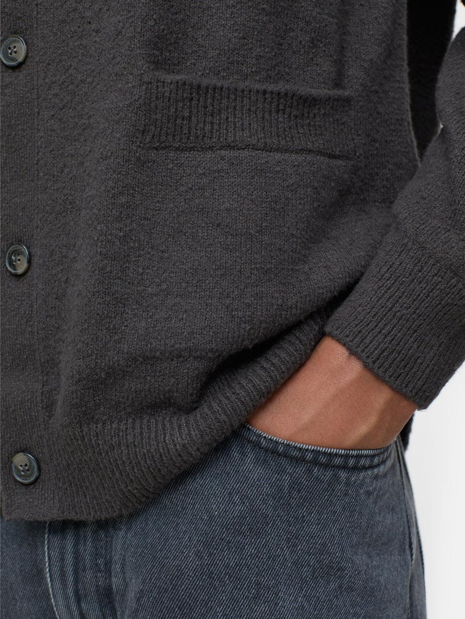 CLOSED Cardigan in Cotone Effetto Spazzolato Marrone Nuovo