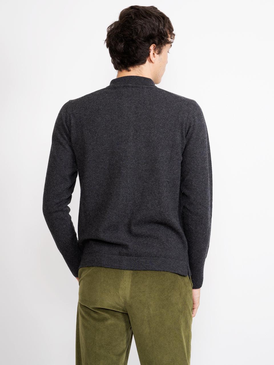 OFFICINE GÉNÉRALE Cardigan con Colletto a Polo Grigio Affare Del Giorno