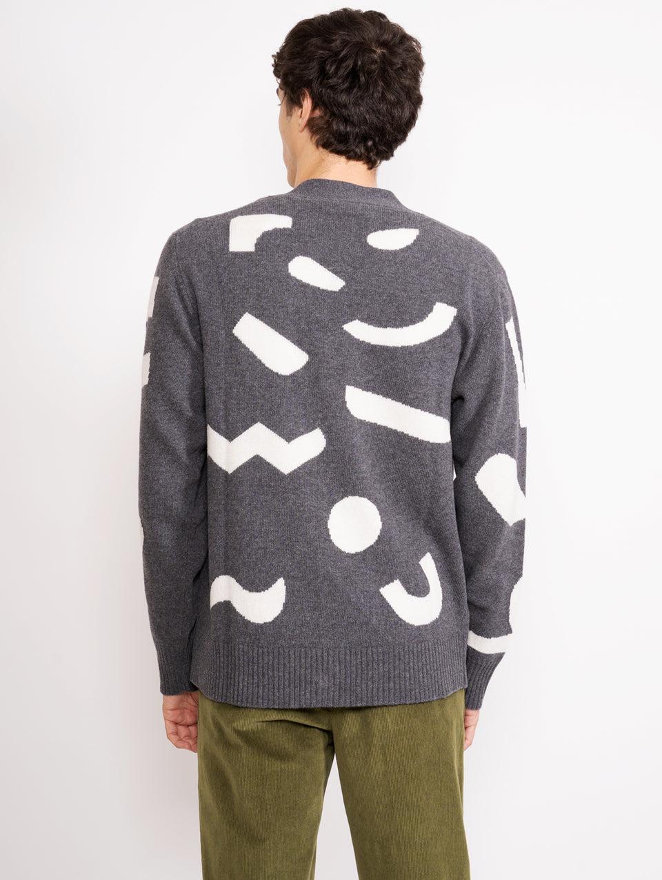 OFFICINE GÉNÉRALE Cardigan con Intarsio a Contrasto Grigio Prezzo Ridotto