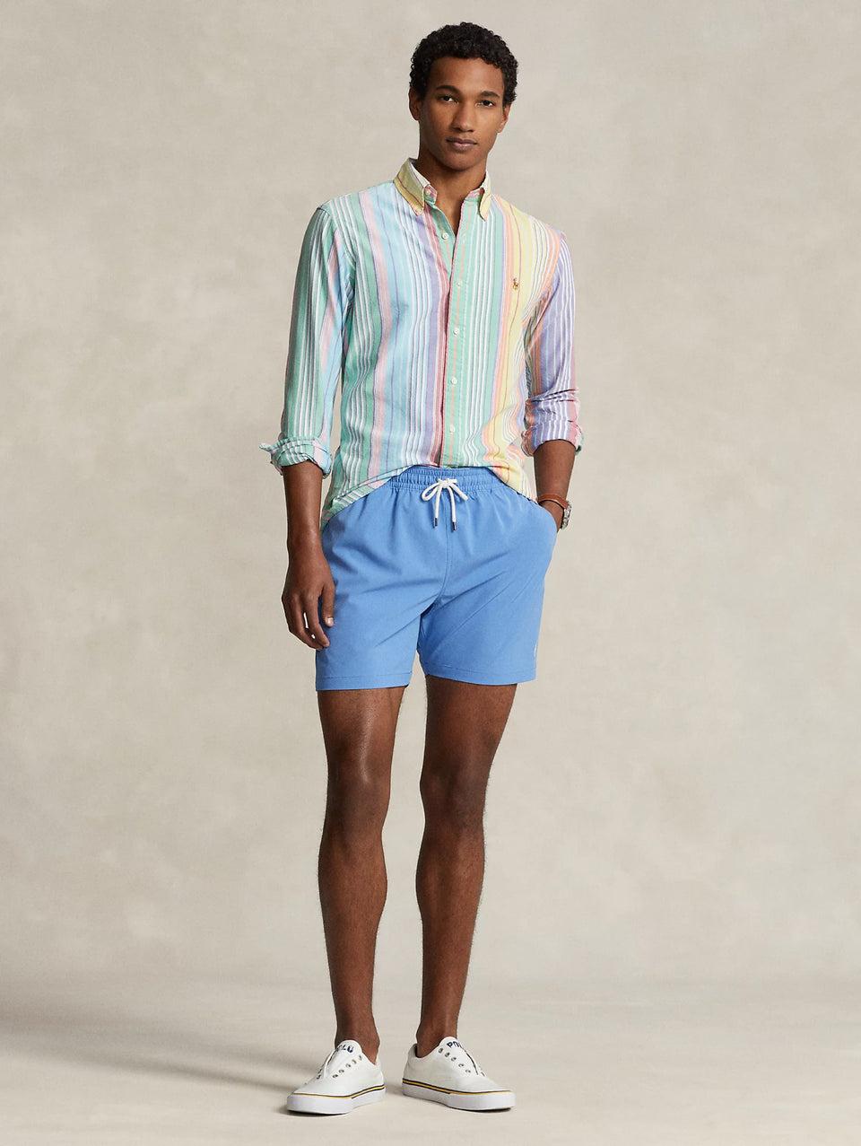 RALPH LAUREN Boxer da Mare Stretch Blu Sconto