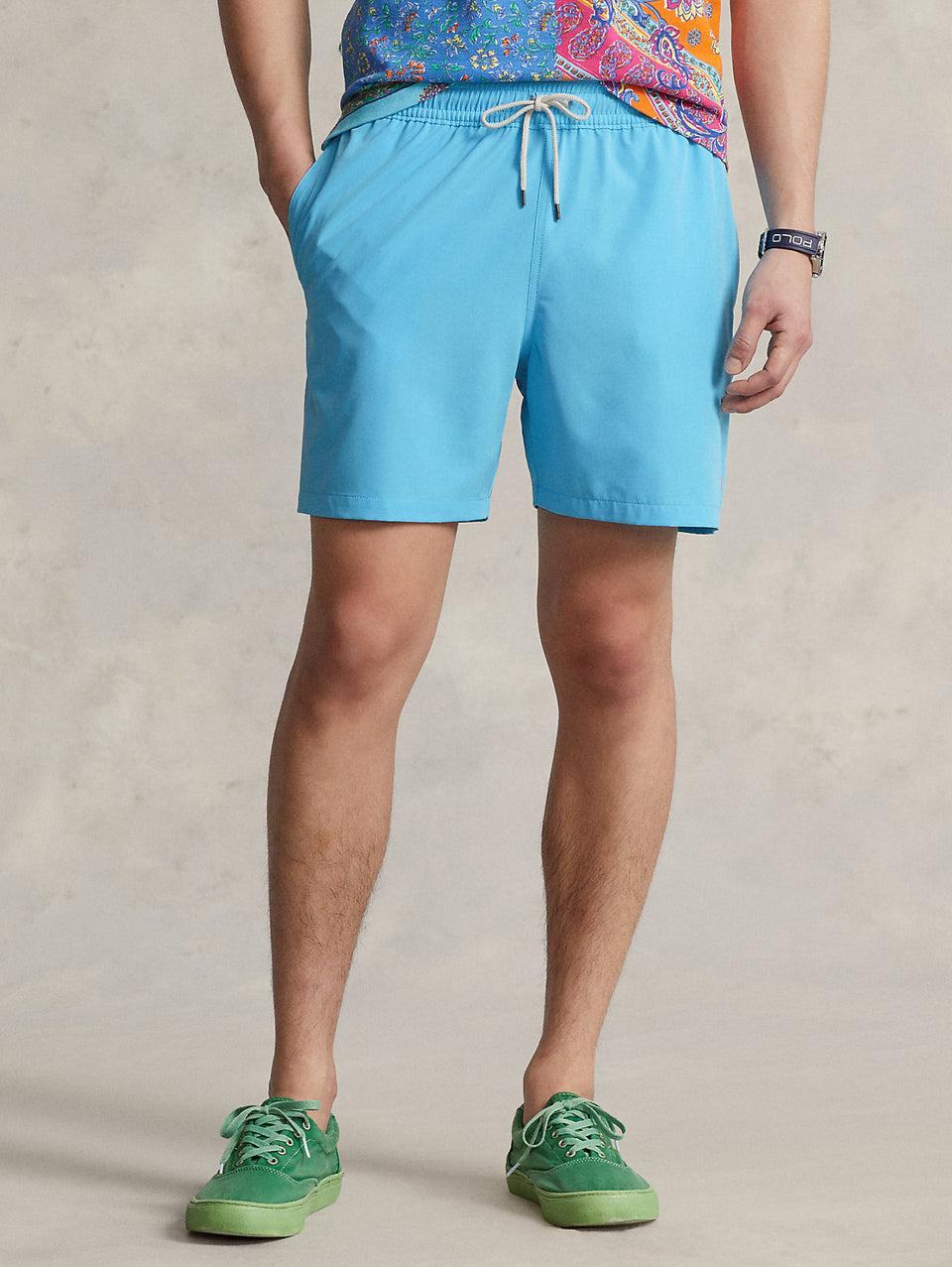 RALPH LAUREN Boxer da Mare Tinta Unita Traveler Turchese Hotsell