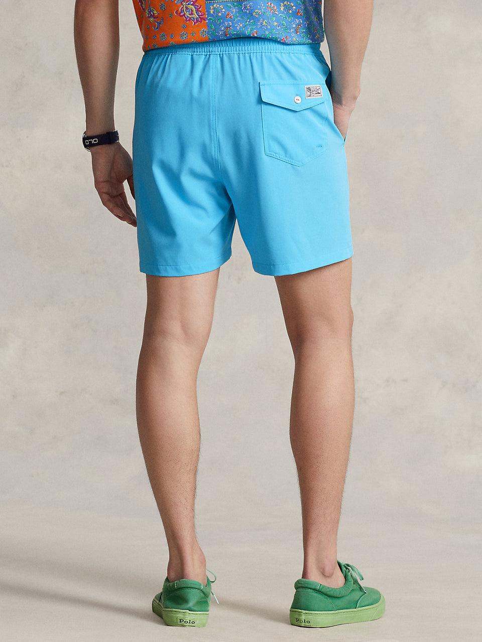 RALPH LAUREN Boxer da Mare Tinta Unita Traveler Turchese Hotsell