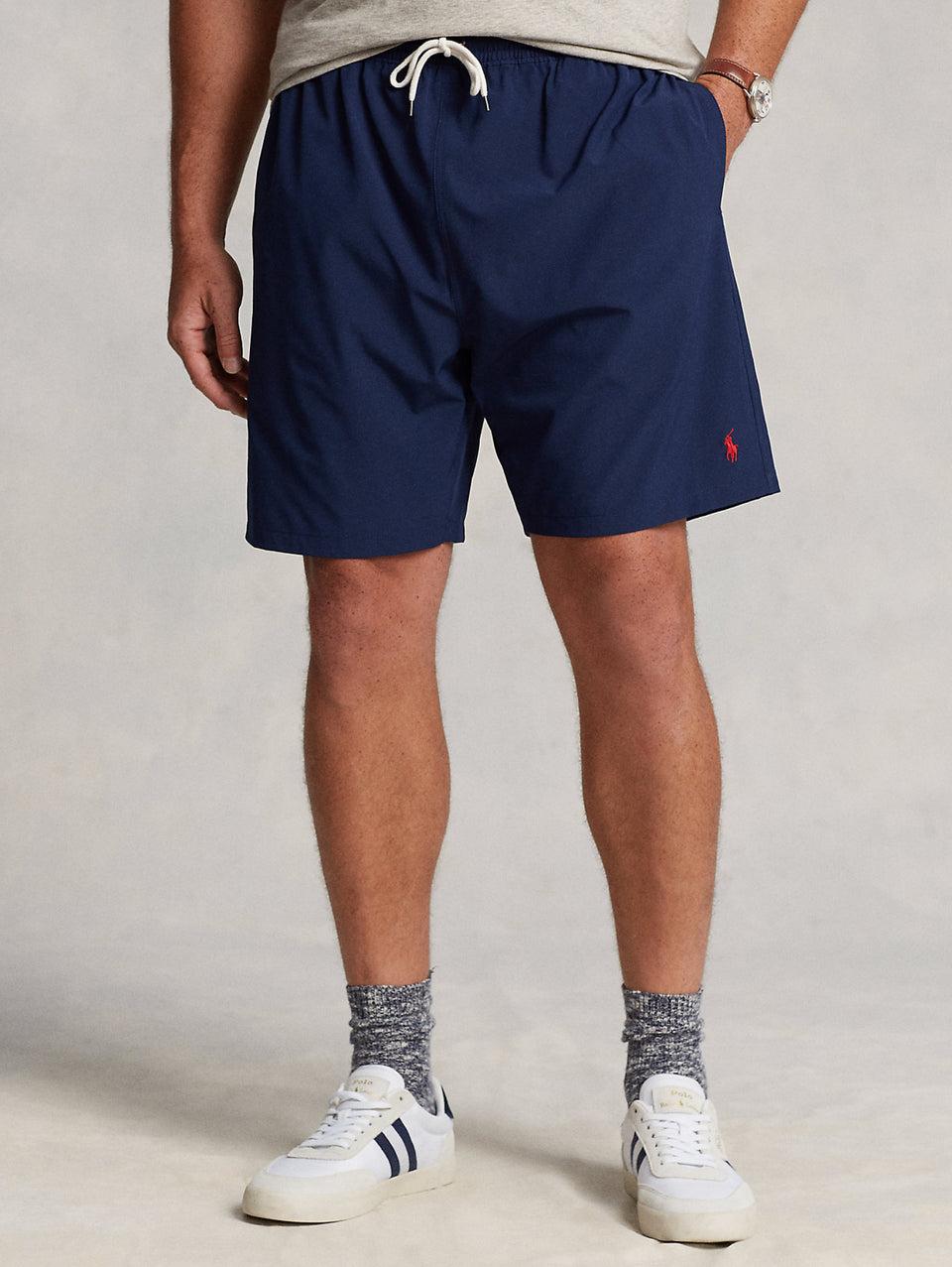 RALPH LAUREN Boxer da Mare Tinta Unita Traveler Blu Vendita Economica