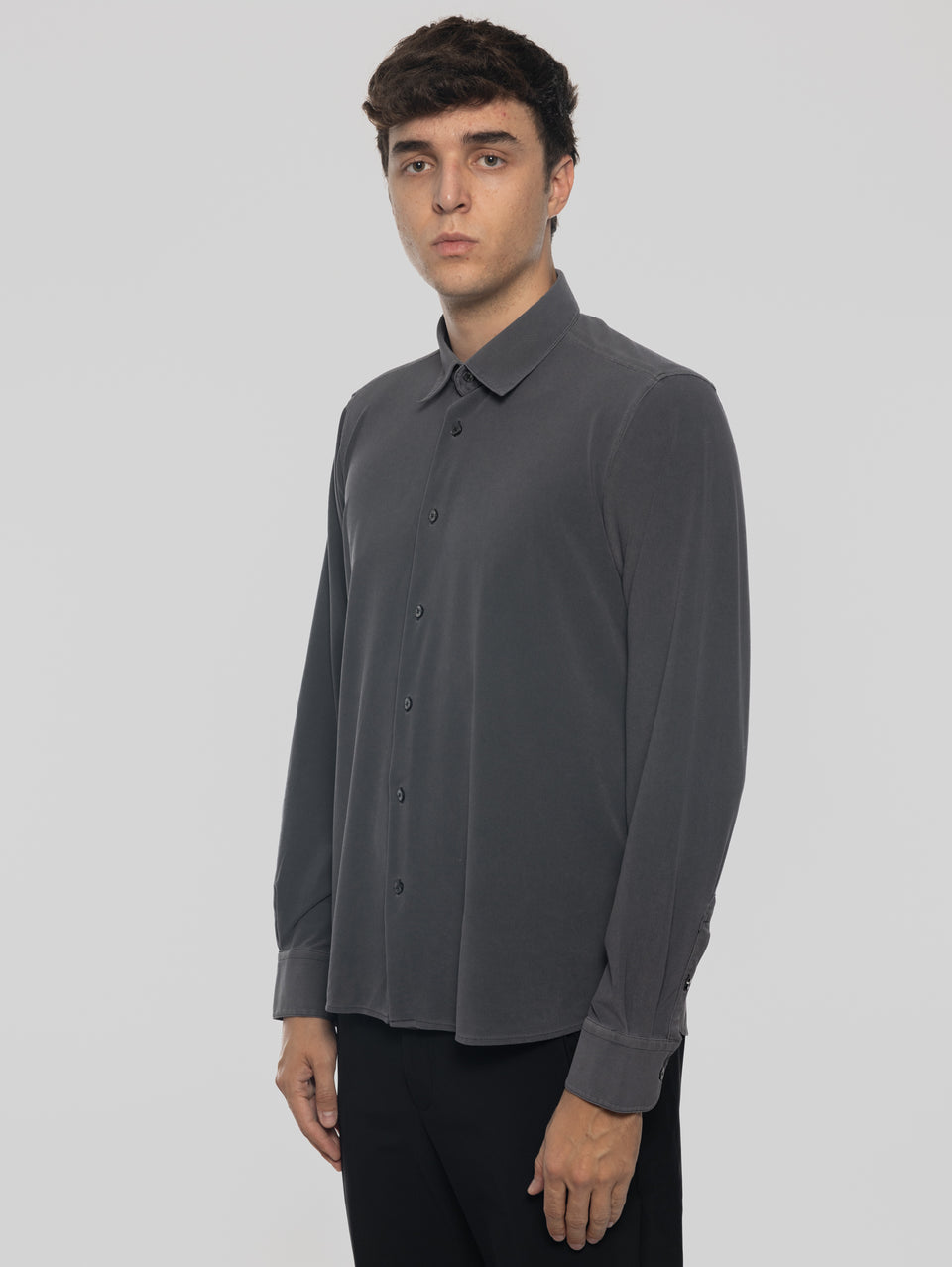 RRD Camicia in Piquet con Effetto Delavé Nero I Più Venduti