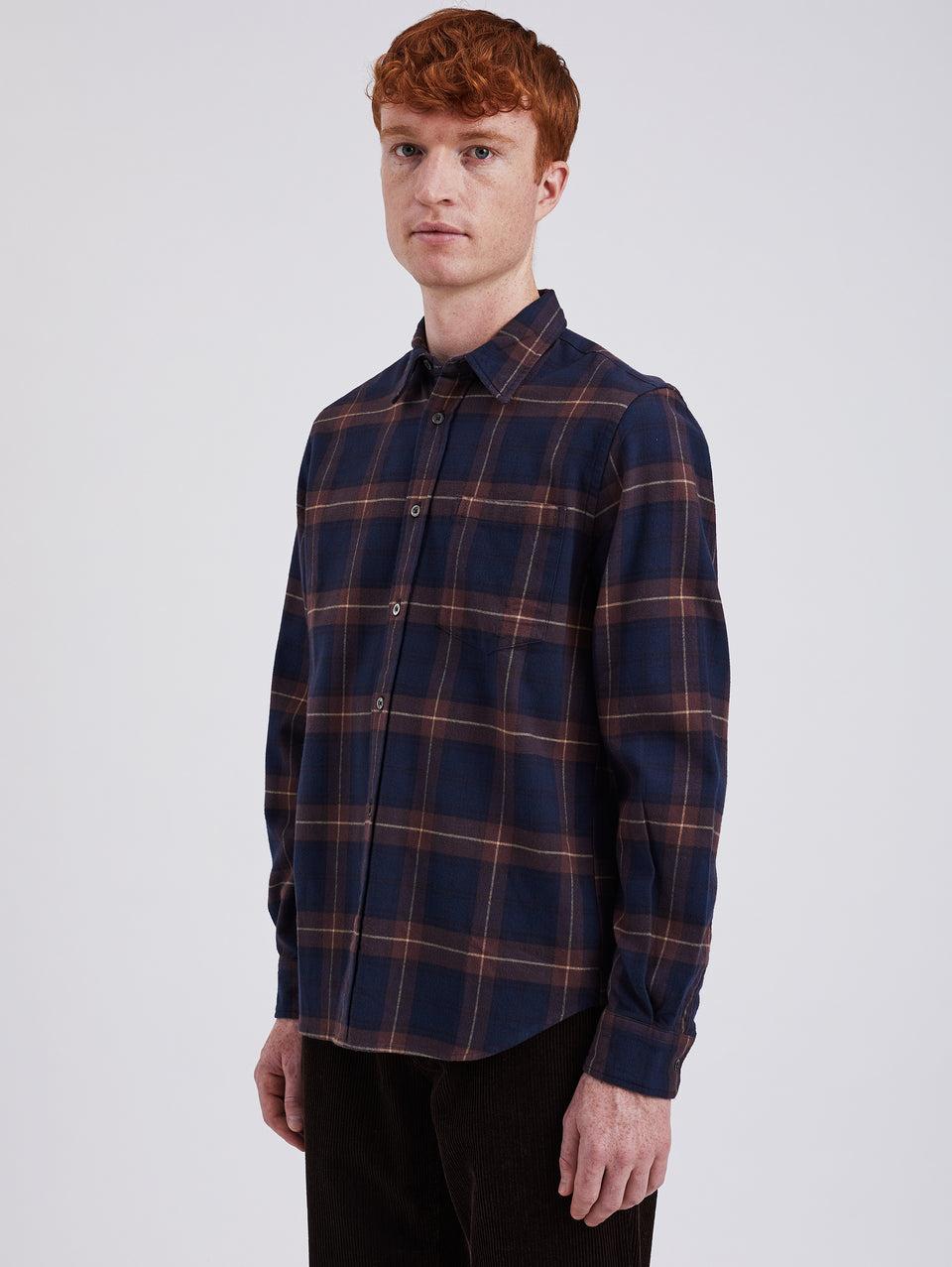 NORSE PROJECTS Camicia in Flanella a Quadri Check Osvald Vino Moda