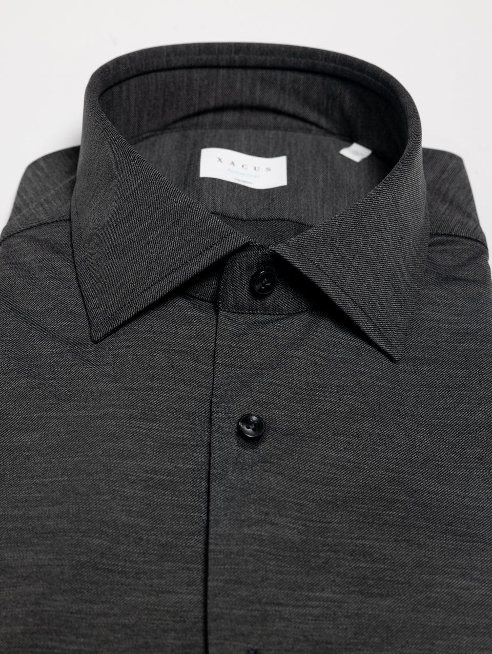 XACUS Camicia in Jersey Fiammato Grigio Sconto di tempo limitato