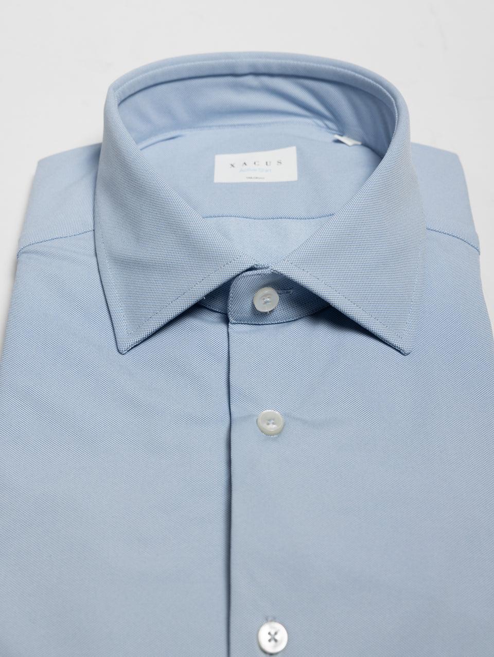 XACUS Camicia Active Shirt in Twill Celeste Negozio online di fabbrica