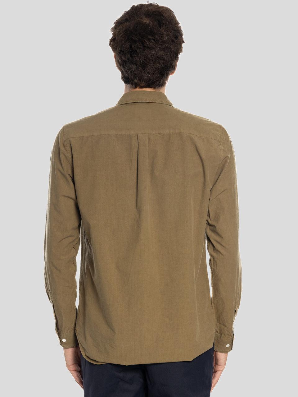 NORSE PROJECTS Camicia in Cotone Tinta in Capo Verde Grande vendita