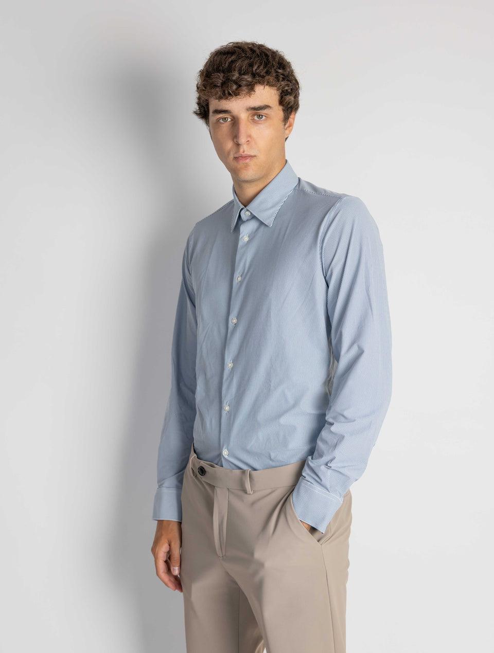RRD Camicia a Righe Slim Fit Blu/Bianco Fornitura limitata
