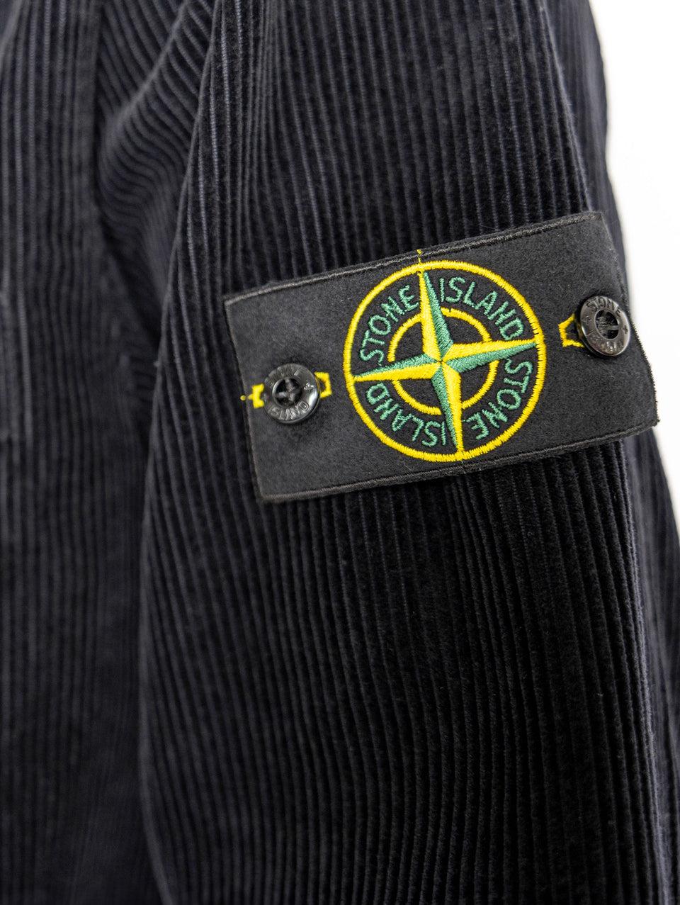 STONE ISLAND Overshirt in Velluto a Coste Blu Shopping online