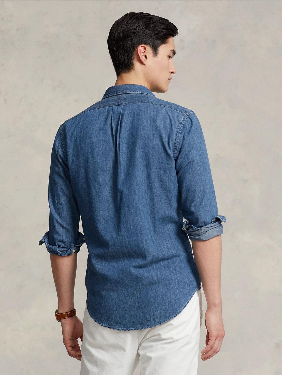 RALPH LAUREN Camicia in Denim Blu Vendite stagionali