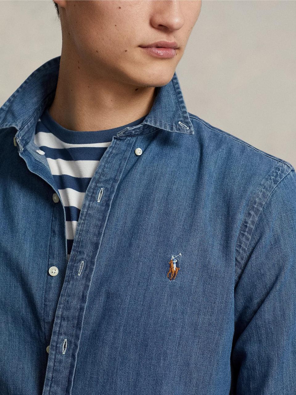RALPH LAUREN Camicia in Denim Blu Vendite stagionali
