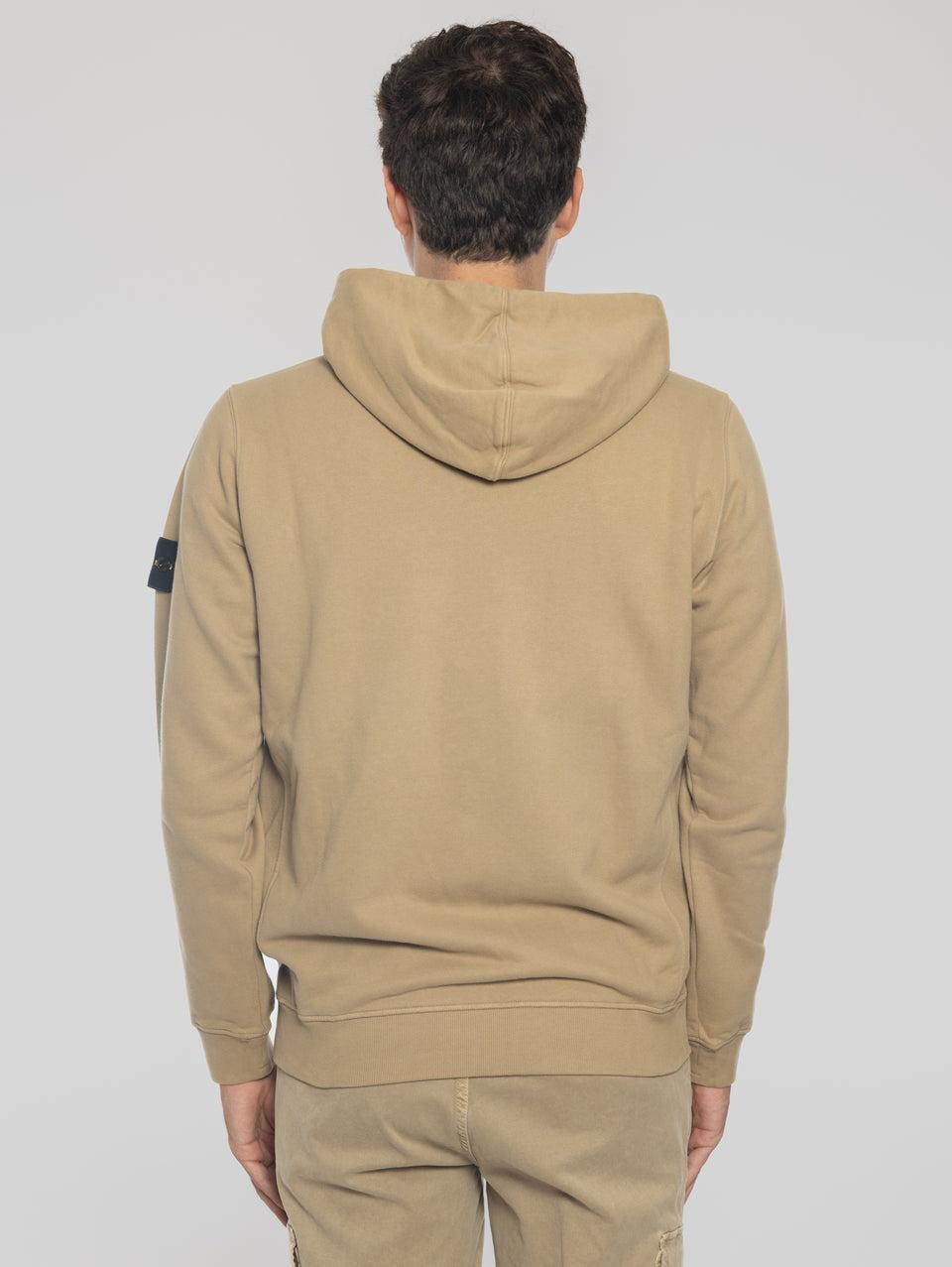 STONE ISLAND Felpa Full Zip in Cotone Organico Biscotto Offerta Anniversario