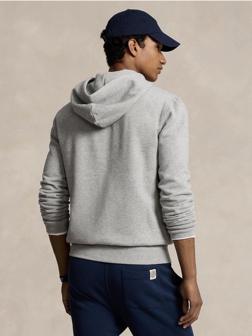RALPH LAUREN Felpa Full zip con Cappuccio Grigio Online Outlet