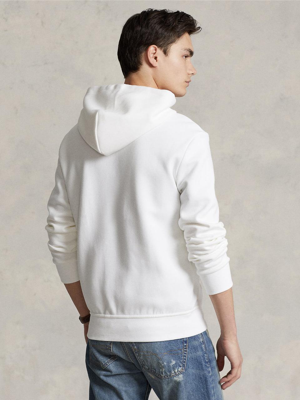 RALPH LAUREN Felpa con Cappuccio e Zip in Maglia Doppia Bianco Bestseller