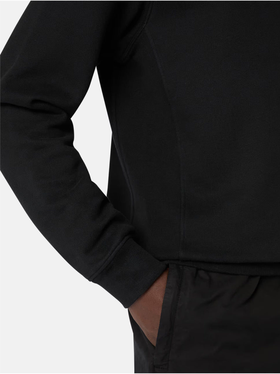 STONE ISLAND Felpa Girocollo in Cotone Nero Offerte stagionali