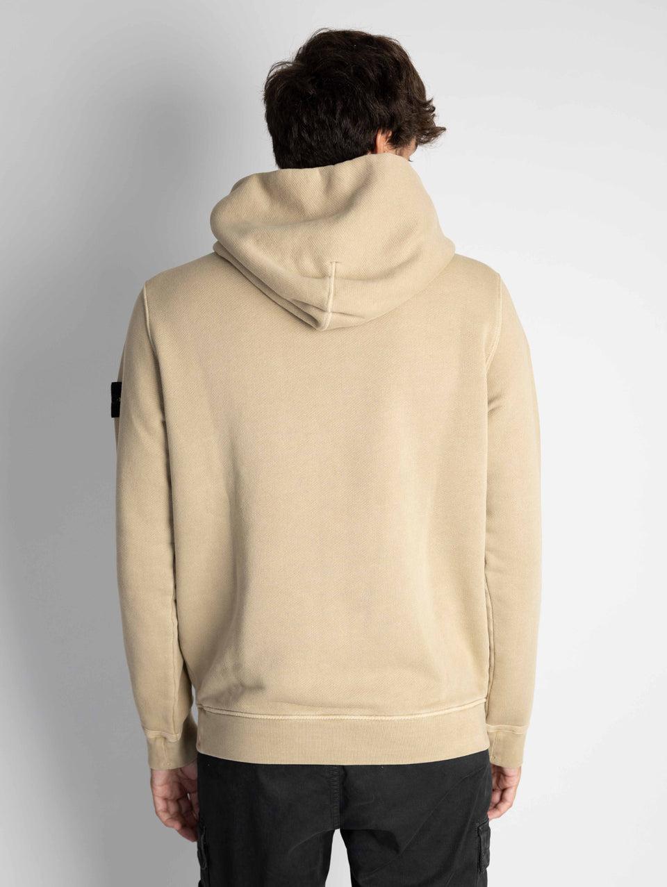 STONE ISLAND Felpa con Cappuccio e Tasca Marsupio Biscotto Liquidazione