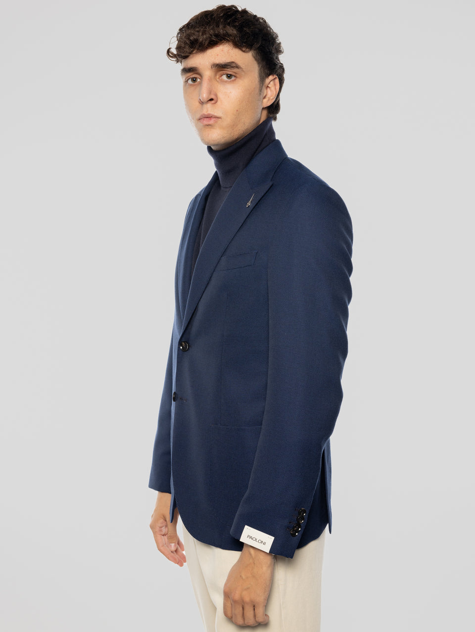 PAOLONI Giacca Sfoderata in Lana Oxford Blu Comprane uno, ottenene uno gratis