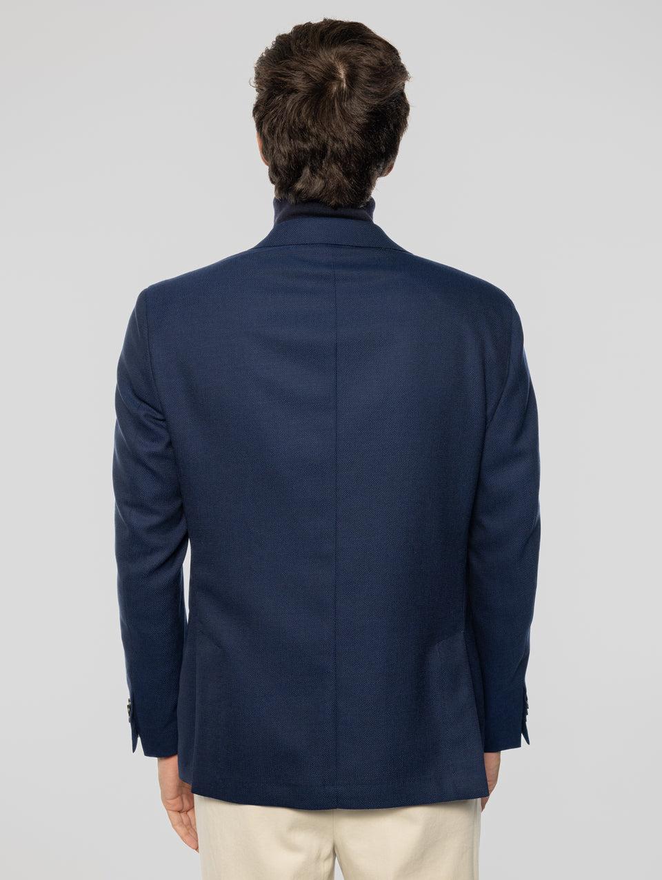 PAOLONI Giacca Sfoderata in Lana Oxford Blu Comprane uno, ottenene uno gratis