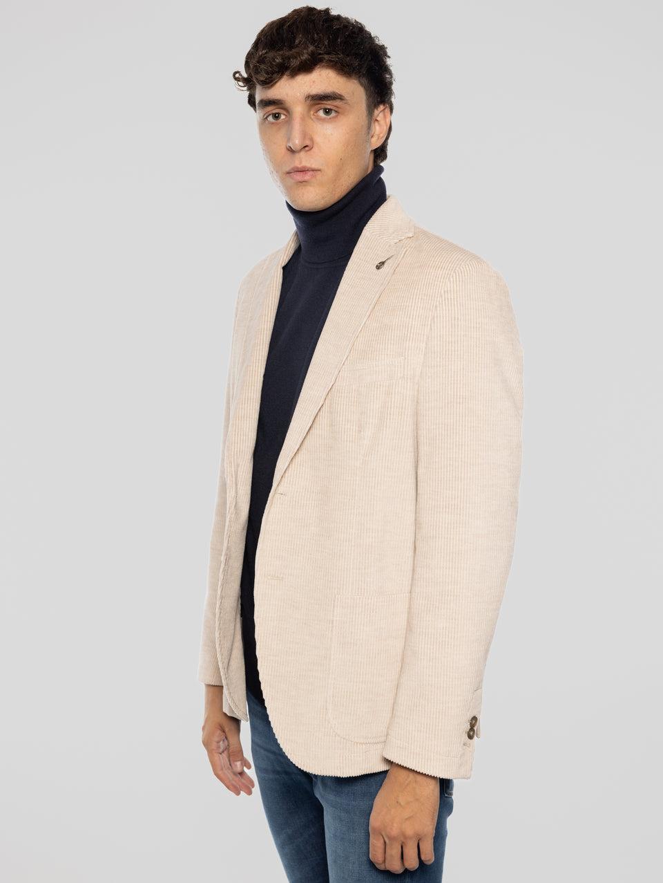 PAOLONI Giacca in Velluto a Coste Beige Offerte speciali