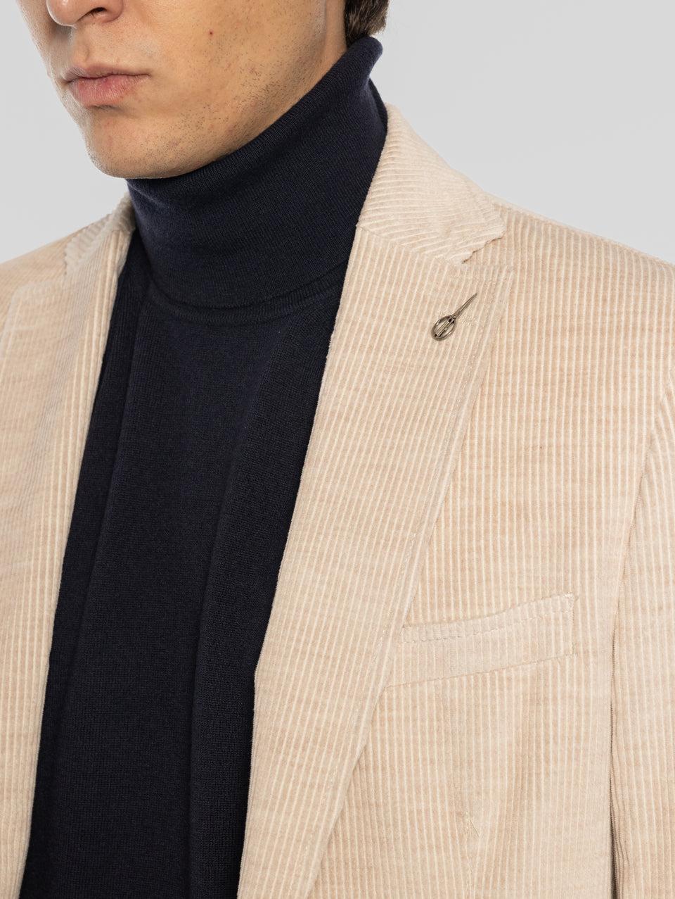 PAOLONI Giacca in Velluto a Coste Beige Offerte speciali