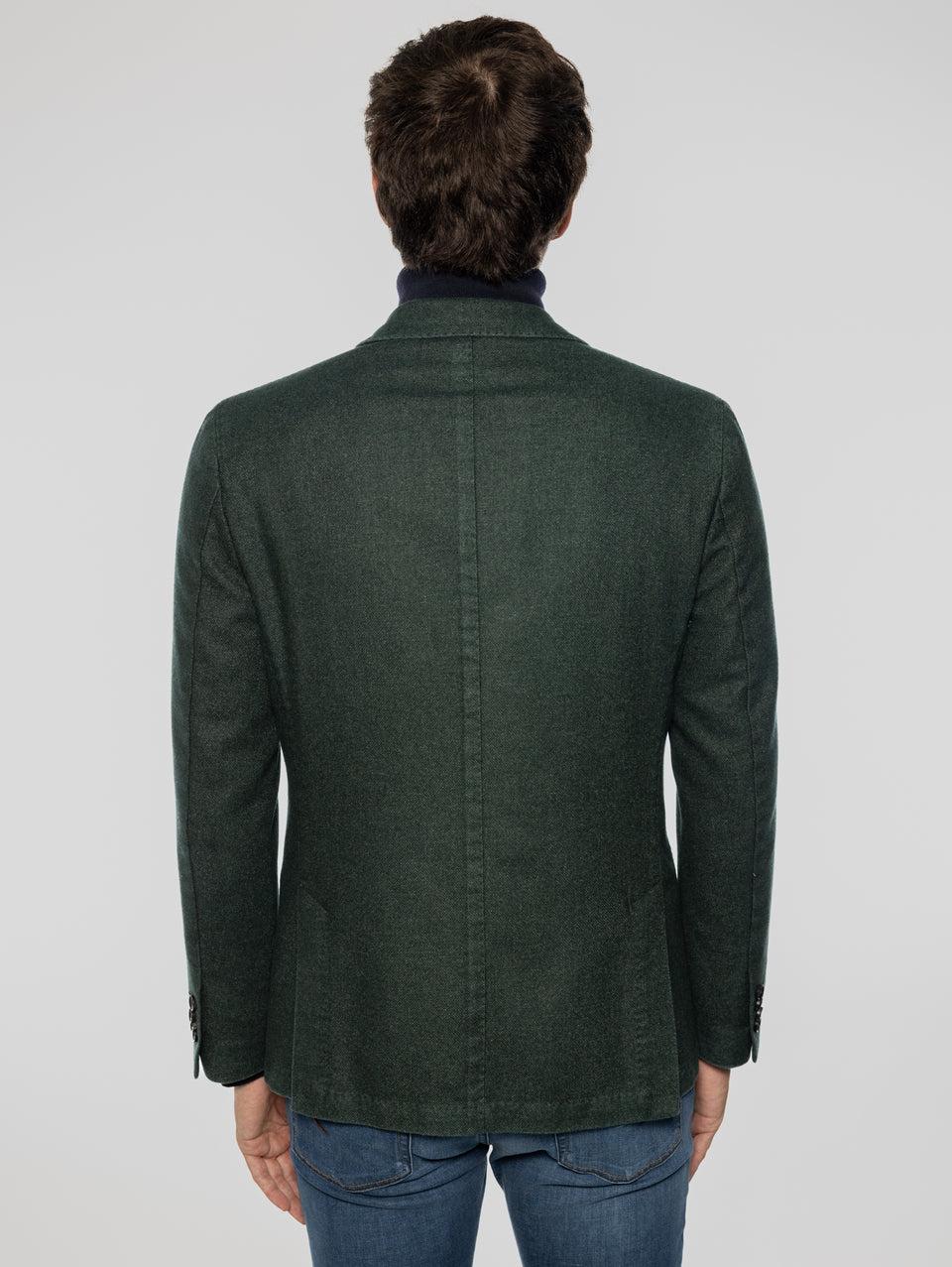 PAOLONI Giacca Doppio Petto in Lana Frosted Verde Prezzo basso