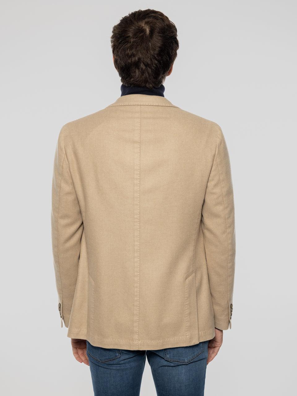 PAOLONI Giacca Doppio Petto in Lana Frosted Beige Super Saving Price