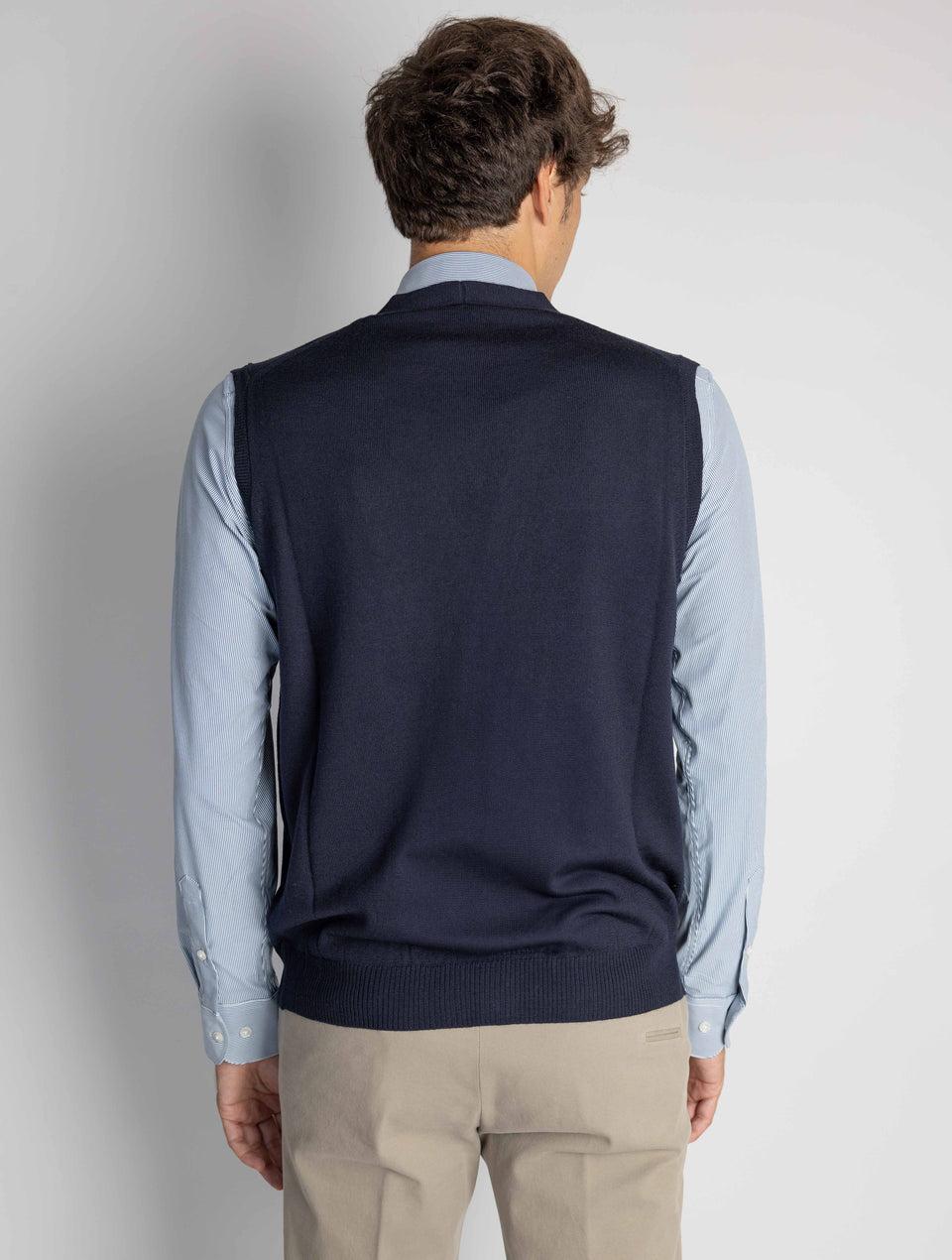 ALPHA STUDIO Gilet con Scollo a V Blu Fino al 55% di sconto