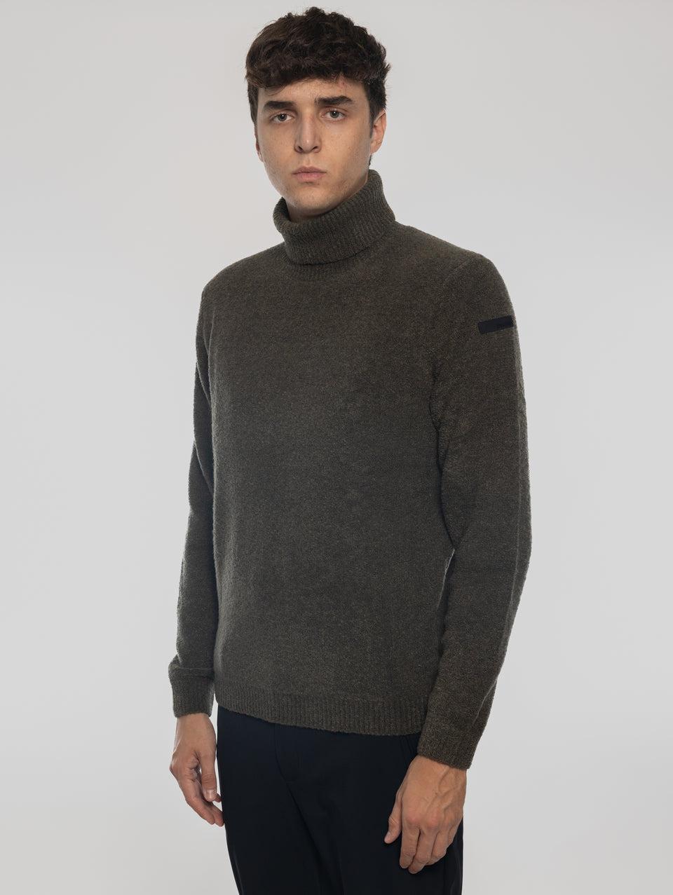 RRD Maglia Dolcevita in Lana Bouclé Militare Affare Del Giorno