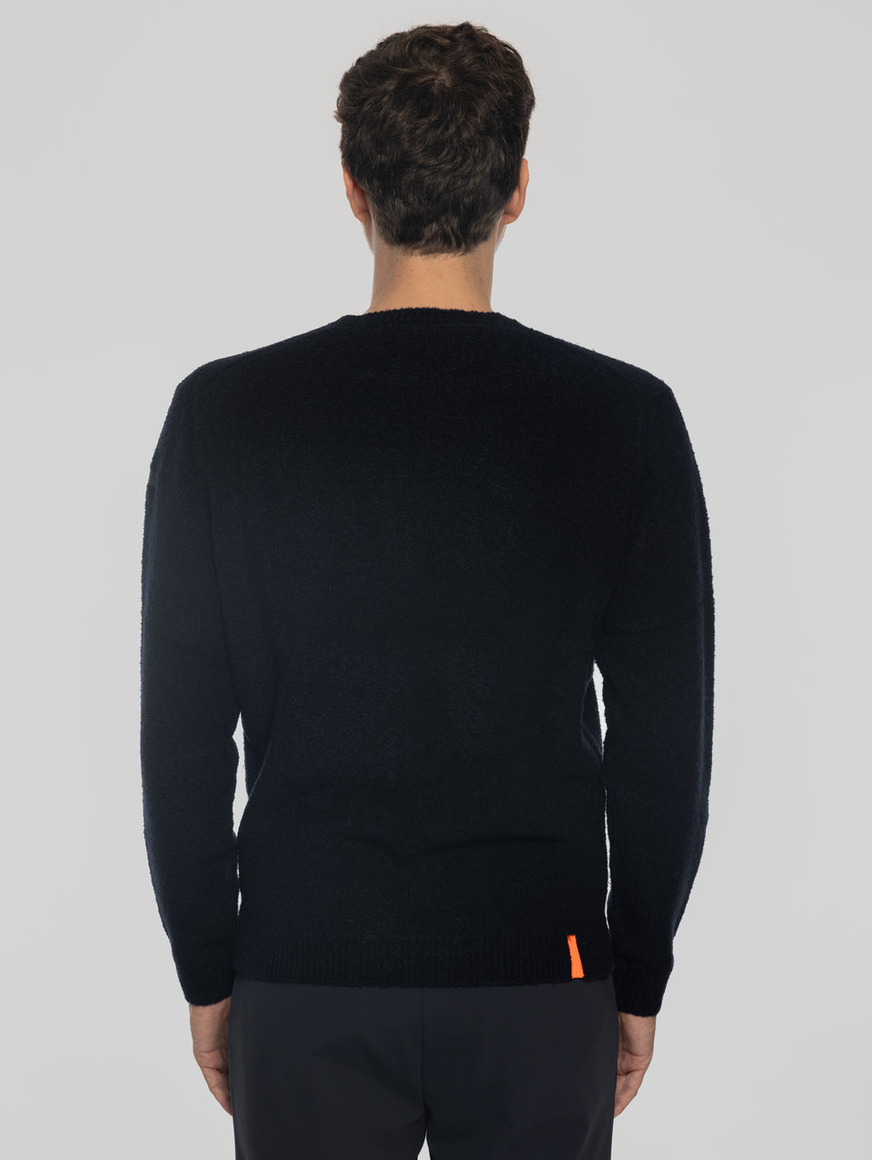 RRD Maglia Girocollo in Lana Bouclé Blu Scuro Sottocosto