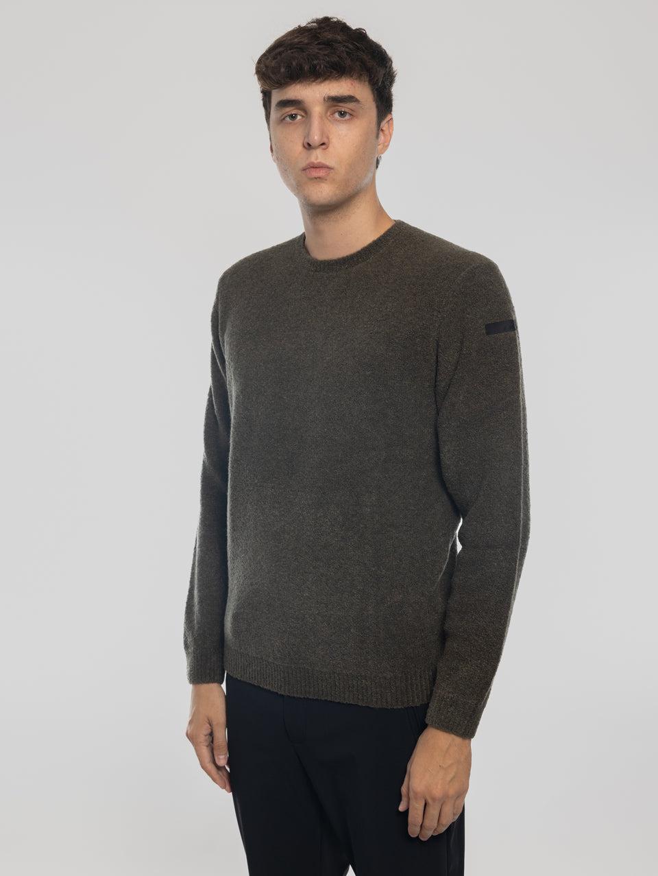 RRD Maglia Girocollo in Lana Bouclé Militare Convenienza