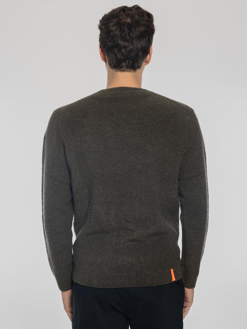 RRD Maglia Girocollo in Lana Bouclé Militare Convenienza