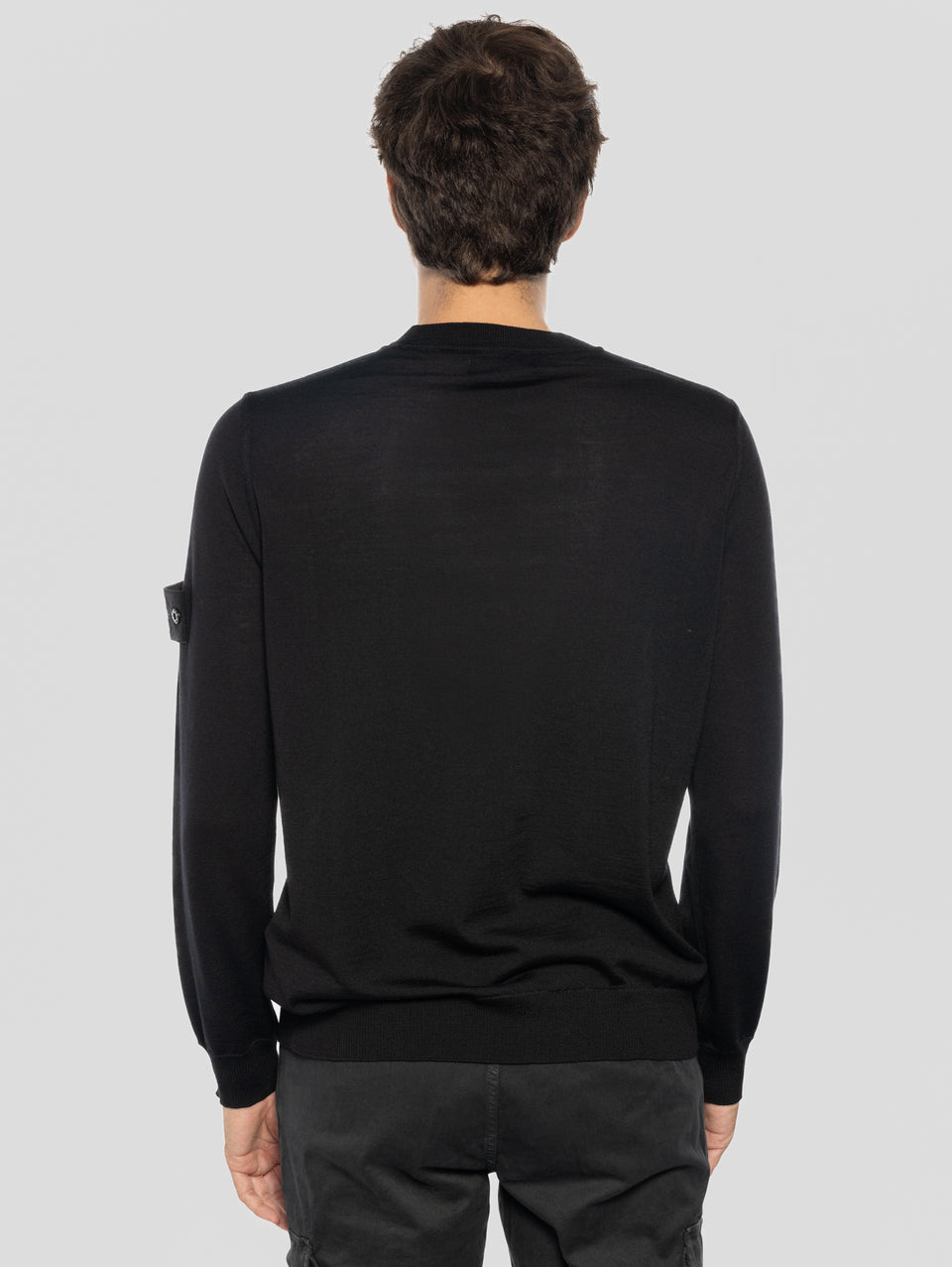 STONE ISLAND Maglia Girocollo Ghost in Lana Nero Online