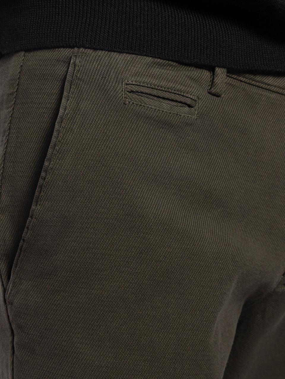 BRIGLIA 1949 Pantaloni Slim in Cotone Armaturato Verde Latest fashion