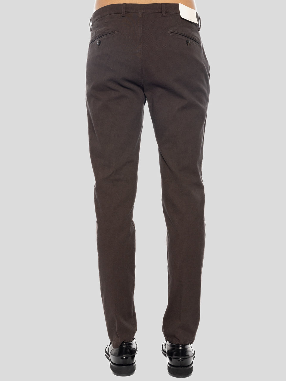 BRIGLIA 1949 Pantaloni Slim in Cotone Armaturato Marrone Online Outlet