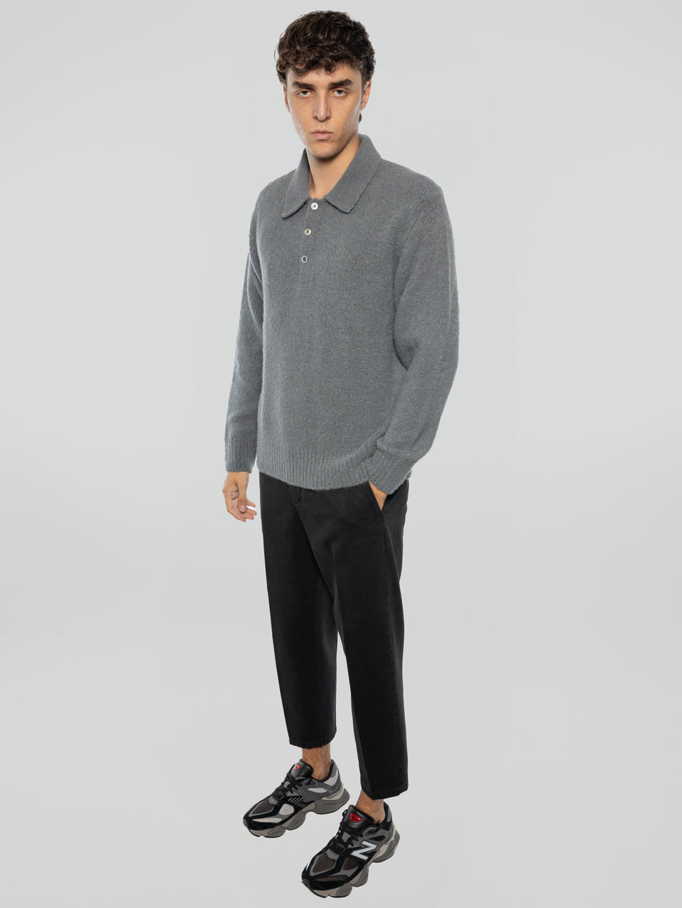 BRIGLIA 1949 Pantaloni in Bull Denim con Pinces Nero Offerte esclusive