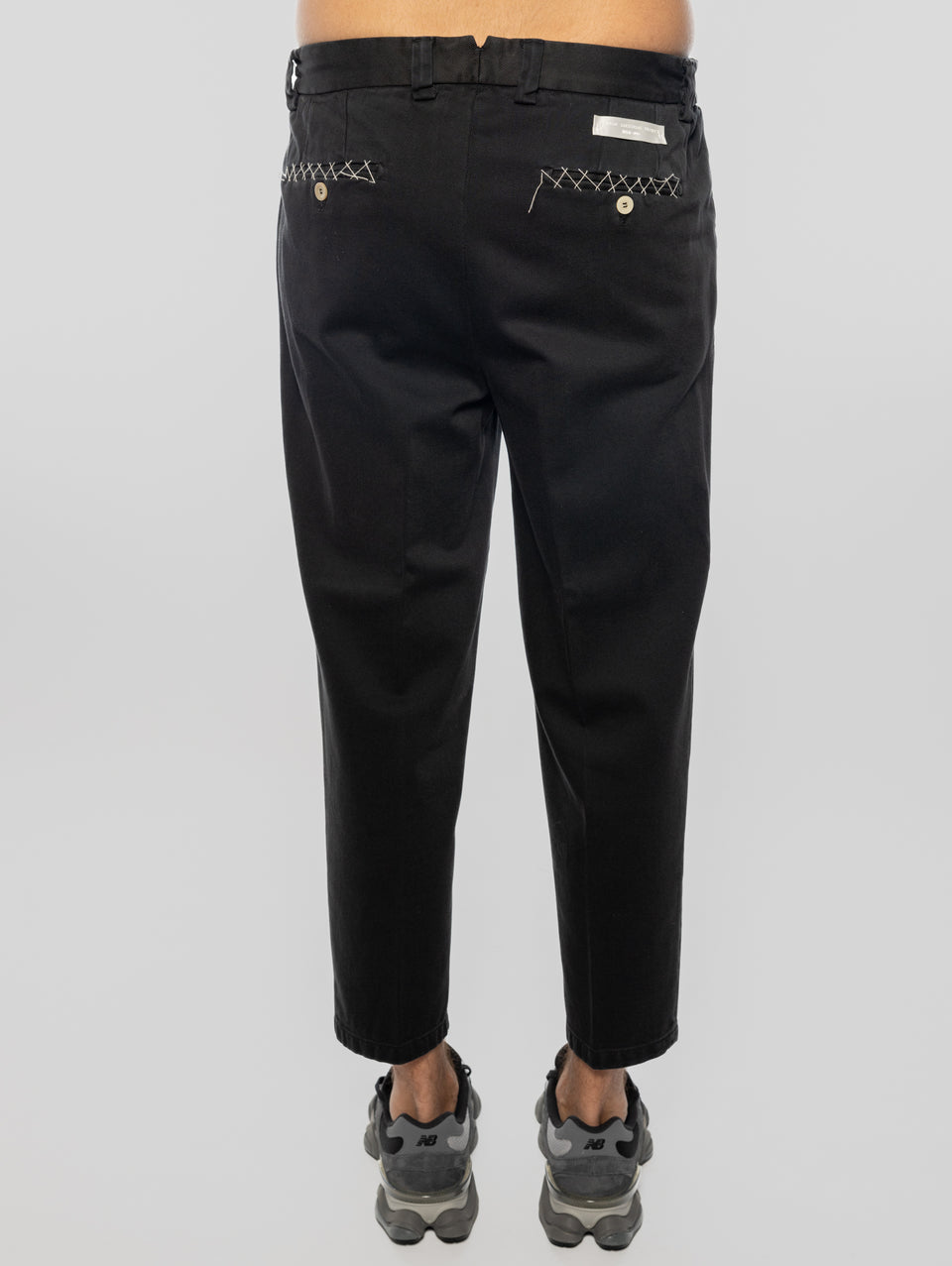 BRIGLIA 1949 Pantaloni in Bull Denim con Pinces Nero Offerte esclusive