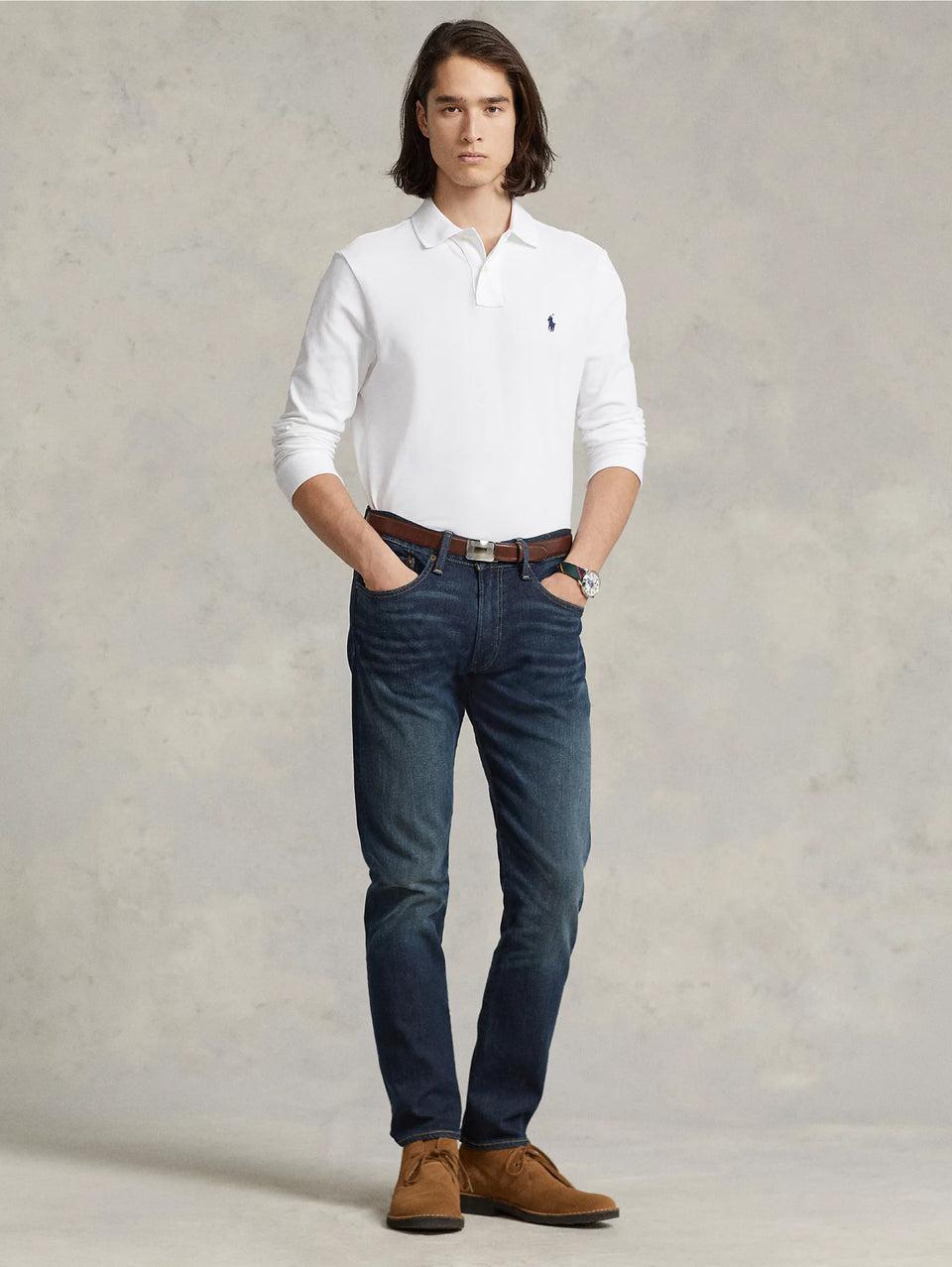 RALPH LAUREN Polo Slim Fit Manica Lunga Bianco Offerta settimanale