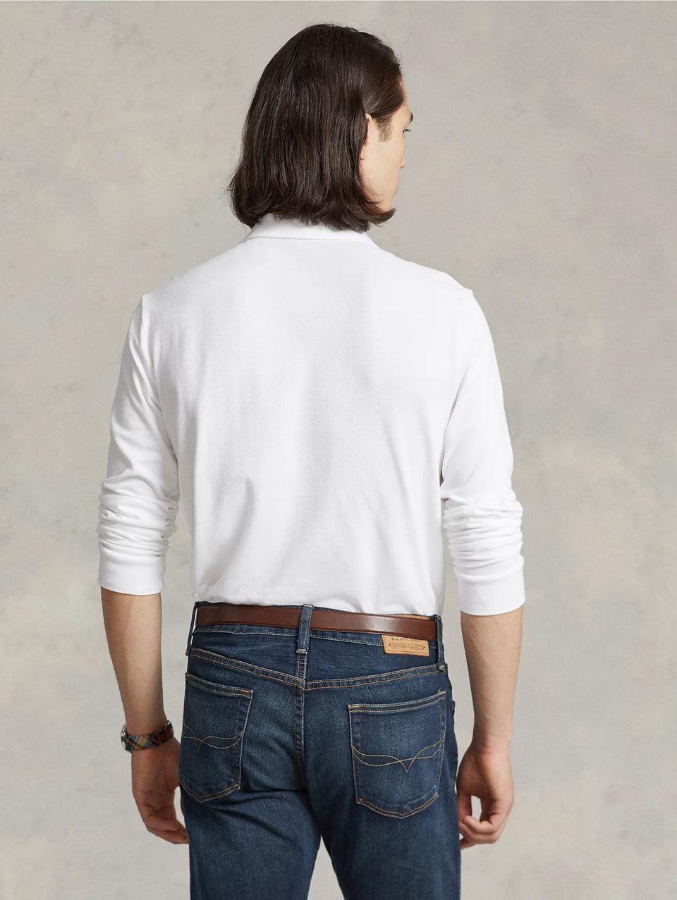RALPH LAUREN Polo Slim Fit Manica Lunga Bianco Offerta settimanale