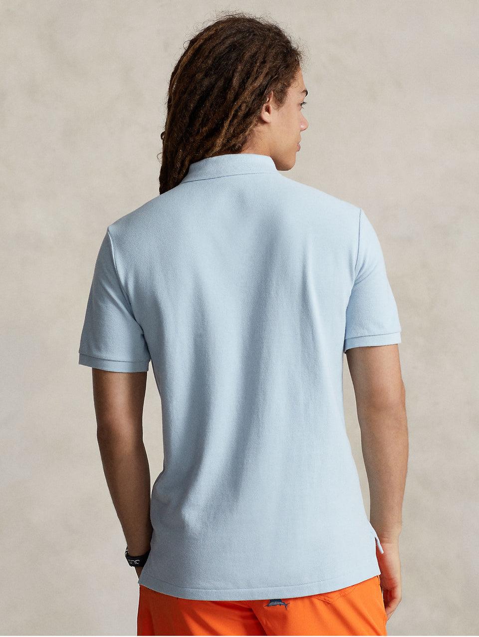 RALPH LAUREN Polo in Mesh Slim Fit Blu Cielo Rilascio limitato