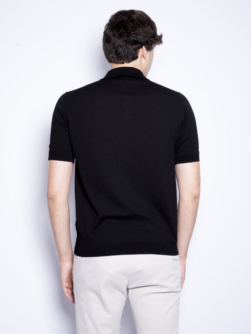 ALPHA STUDIO Polo con Tre Bottoni Nero Promozione temporanea