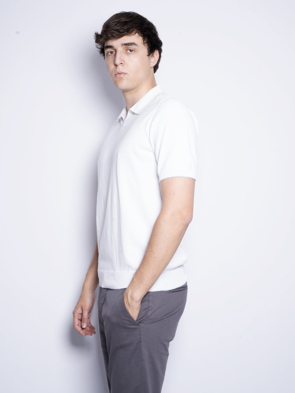 ALPHA STUDIO Polo in Cotone Tinto in Capo Bianco Fino al 60% di sconto
