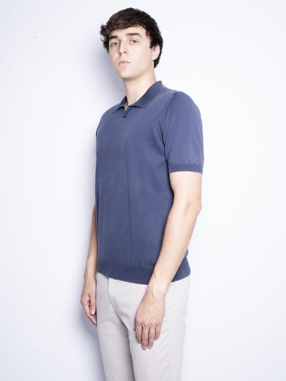 ALPHA STUDIO Polo in Cotone Tinto in Capo Blu Offerta speciale della fabbrica