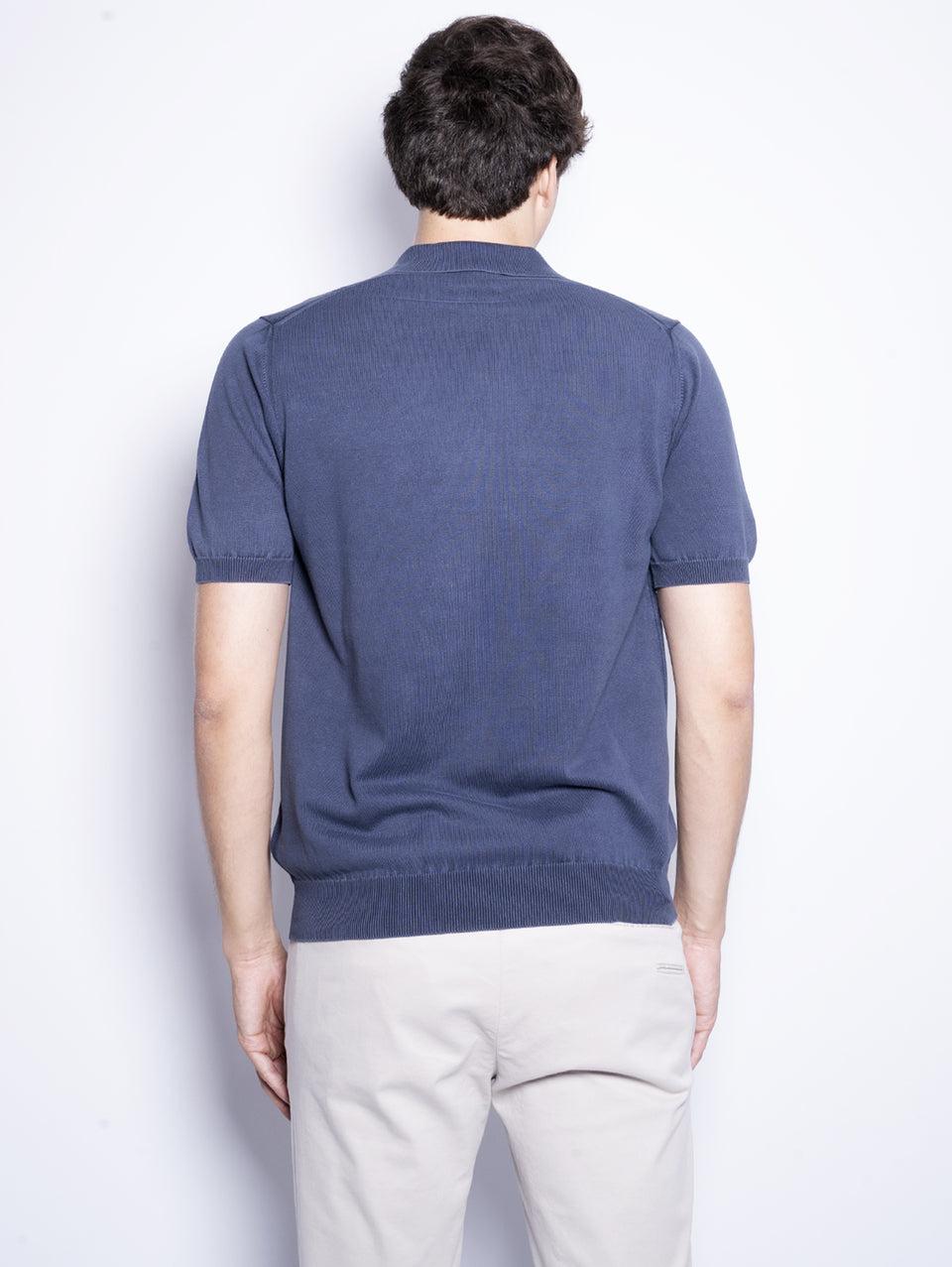 ALPHA STUDIO Polo in Cotone Tinto in Capo Blu Offerta speciale della fabbrica