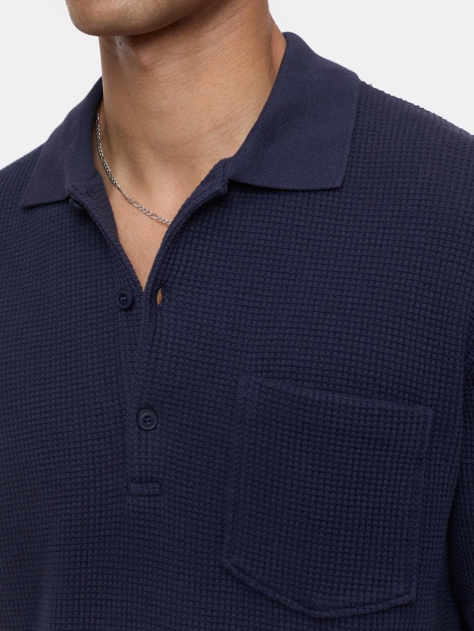 CLOSED Polo in Tessuto Waffle Blu Fino al 55% di sconto